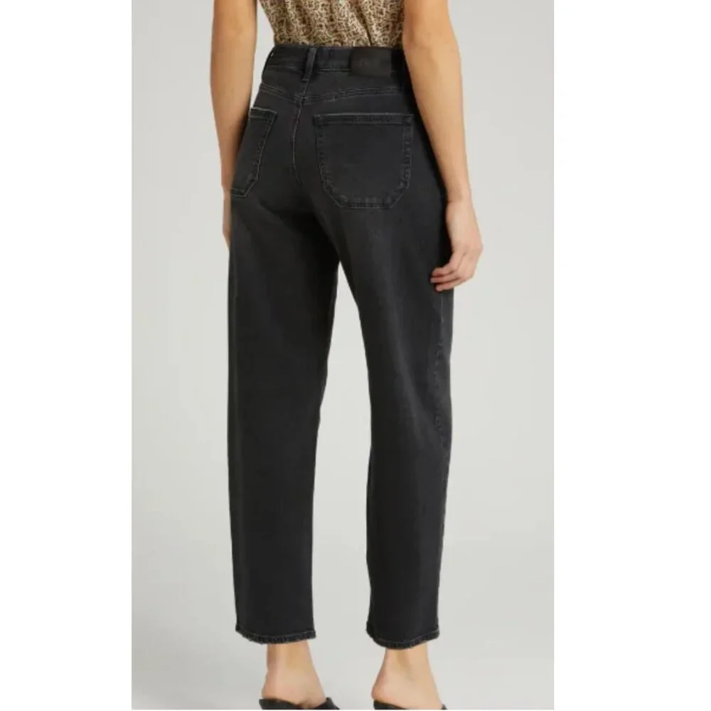 Paige Alexis Black Cropped Jeans motified barrel jean - Picture 5 of 12